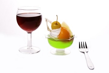 Image showing Wine and Dessert