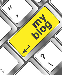 Image showing My blog button on the keyboard key close-up