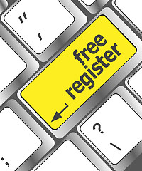 Image showing free register computer key showing internet concept