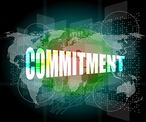 Image showing business concept: word commitment on digital touch screen