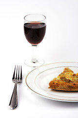 Image showing Pizza And Wine