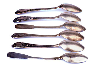 Image showing Old Silver Spoons