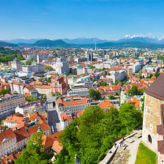 Image showing Panorama of Ljubljana, Slovenia, Europe.