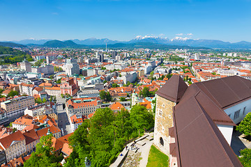 Image showing Panorama of Ljubljana, Slovenia, Europe.