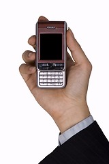 Image showing Holding Mobile Phone