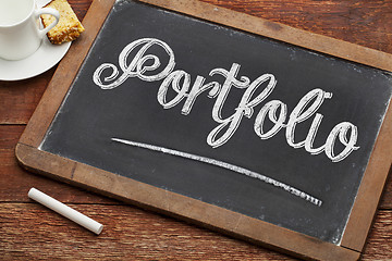 Image showing portfolio word on blackboard