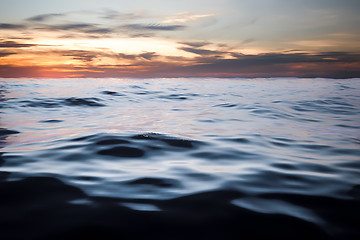 Image showing dark ocean sunset