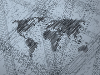 Image showing Abstract background with explored world map