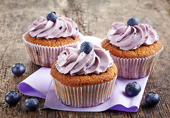 Image showing blueberry cupcakes