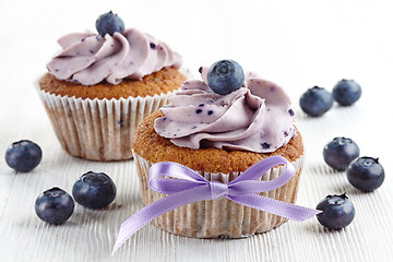 Image showing blueberry cupcakes