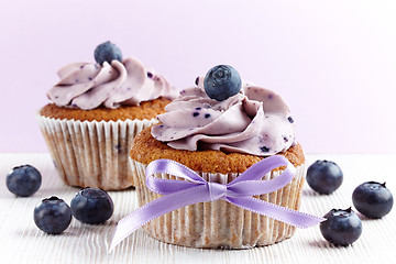Image showing blueberry cupcakes
