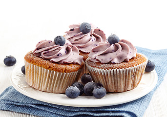 Image showing blueberry cupcakes