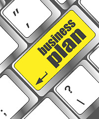 Image showing business plan button on computer keyboard key