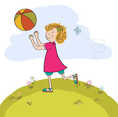 Image showing Girl playing ball