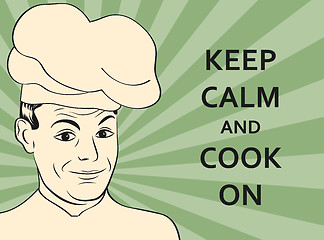 Image showing pop art man in cooker uniform