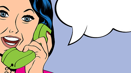 Image showing woman chatting on the phone, pop art illustration