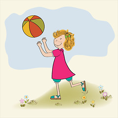 Image showing Girl playing ball