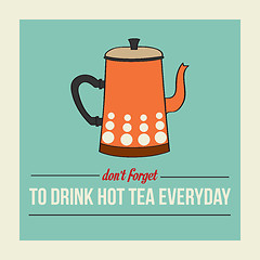 Image showing retro poster with kettle and message