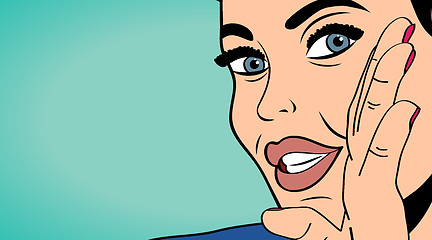 Image showing pop art retro woman in comics style