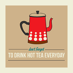 Image showing retro poster with kettle and message