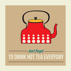 Image showing retro poster with kettle and message