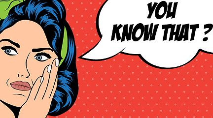 Image showing pop art retro woman in comics style