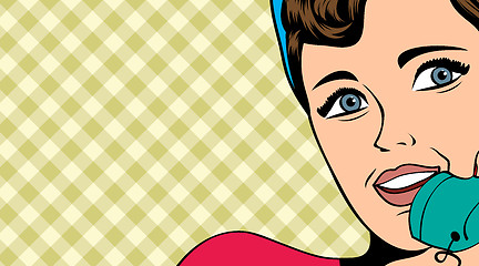 Image showing woman chatting on the phone, pop art illustration