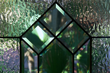 Image showing close up of beveled and textured glass