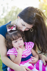 Image showing Loving Mother Consoles Crying Baby Daughter