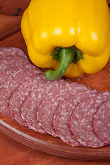 Image showing Sausages with pepper