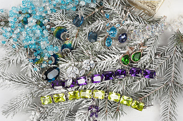 Image showing Jewelry at fir tree