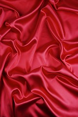 Image showing Red Satin Fabric