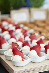 Image showing Prosciutto and mozzarella appetizers