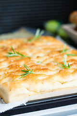 Image showing Freshly baked focaccia bread