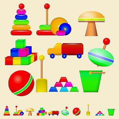 Image showing Illustration of children toys