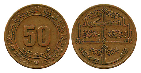 Image showing fifty cantimes, Algeria, 1972