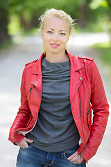 Image showing Young woman in the park