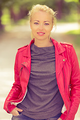 Image showing Young woman in the park