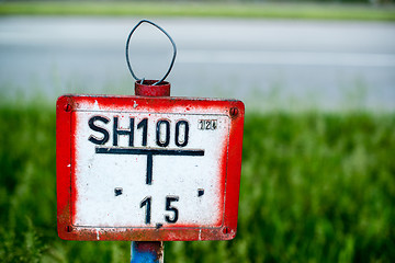 Image showing german vintage hydrant sign