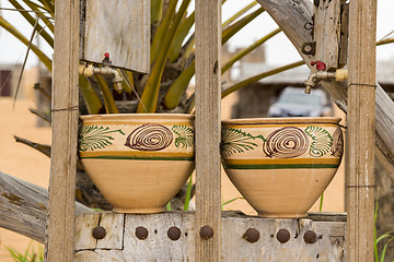 Image showing Two earthenware pots