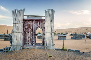 Image showing Entrance Desert Camp Oman