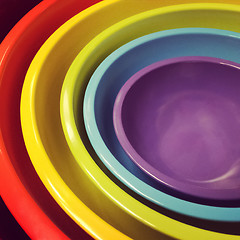 Image showing Colorful bowls