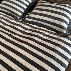 Image showing Striped bed linen