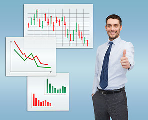 Image showing handsome businessman showing thumbs up