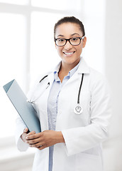 Image showing african female doctor in hospital