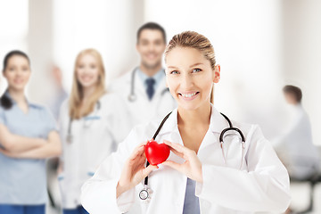 Image showing female doctor with heart