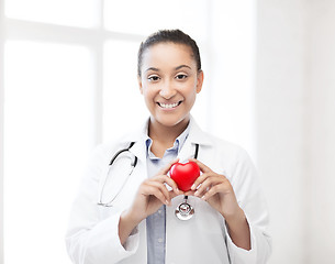 Image showing african doctor with heart