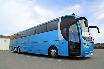 Image showing Blue Bus on Parking Lot