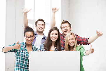 Image showing group of students at school with blank board