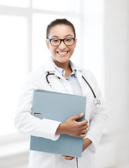 Image showing african female doctor in hospital